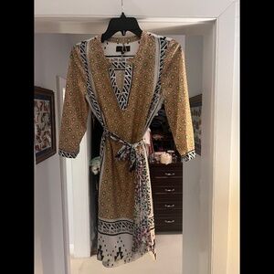 Hale Bob Geometric Colorful Shift Dress. XS